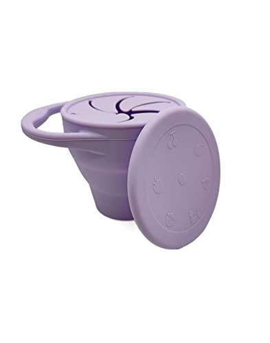 Dimsem Baby Snack Cup - Portable, Durable Silicone, Easy-Clean with Dustproof Lid - 6oz