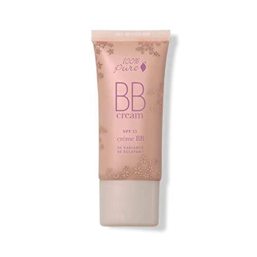 100% PURE BB Cream - Hydrating Skin Care, Radiance & Full Coverage - Vegan, 1 Fl Oz