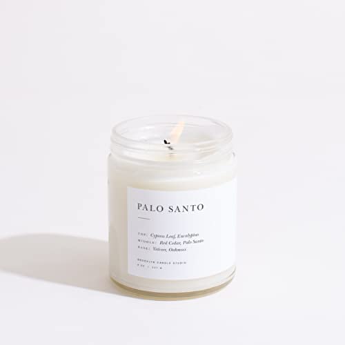 Brooklyn Candle Studio Palo Santo Candle - Cedar & Eucalyptus Aroma, Vegan Soy Wax - 7.5oz