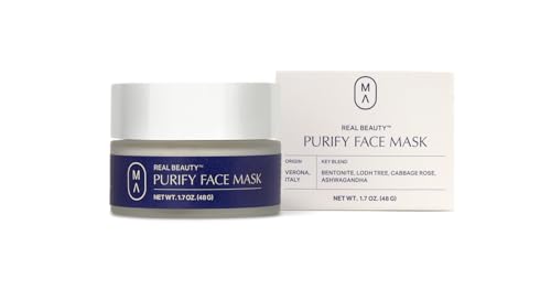 Real Beauty Purify Face Mask - Detoxifies & Balances Oily Skin with Bentonite Clay - 1.7oz