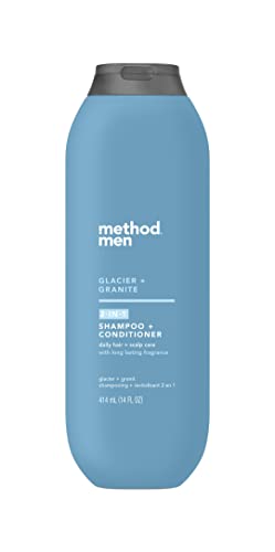 Method Men 2-in-1 Shampoo & Conditioner - Plant-Based Cleansers, Argan & Jojoba Oil - 14oz