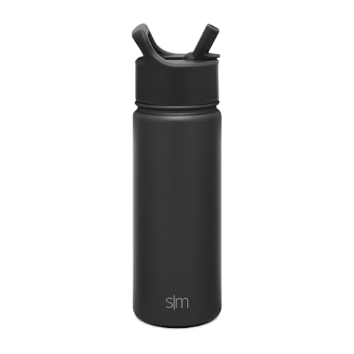 Simple Modern Kids Water Bottle - Keeps Drinks Cold, BPA-Free, Leakproof - 18oz, Midnight Black