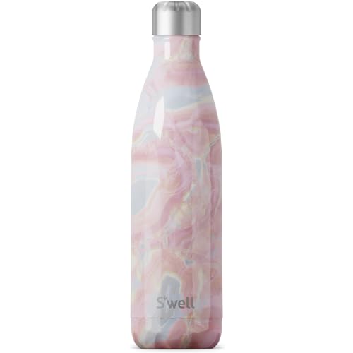 S'well Stainless Steel Water Bottle - Keeps Drinks Cold 48H & Hot 24H, BPA Free - 25oz Geode Rose