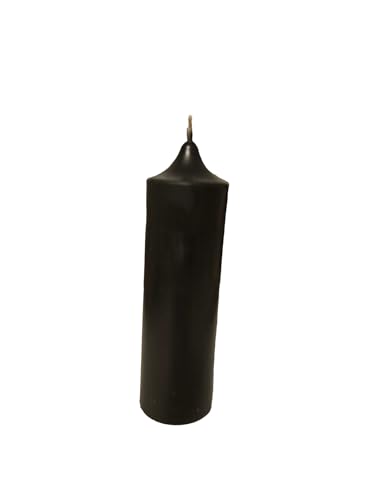 Black Pure Beeswax Pillar Candle - Clean Burning, Long Lasting, Fits Taper Holders - 5x1.5 inches