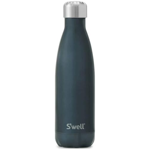 S'well Stainless Steel Water Bottle - Keeps Drinks Cold for 36 Hours, BPA Free - 17oz Blue Suede