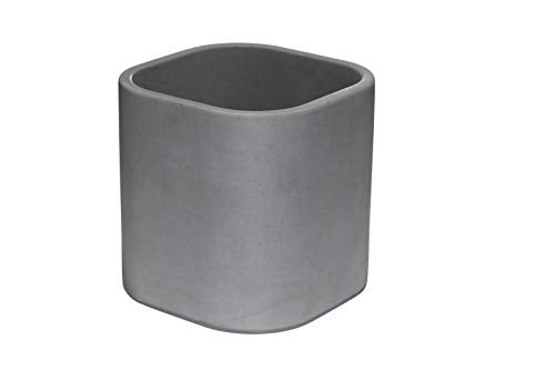 TIVIT Modern Concrete Planter - Hand-Poured, Epoxy-Free, Dark Gray - 6" Diameter, Minimalist Design