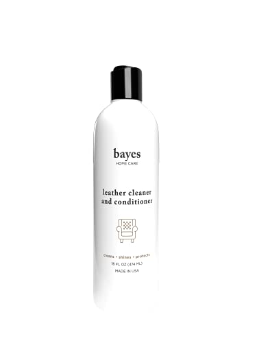 Bayes Leather Cleaner & Conditioner - Protects, Nourishes, Non-Toxic Formula - 16 oz