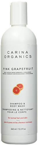 Carina Organics 2-in-1 Shampoo & Body Wash - Vegan, Biodegradable, Hypoallergenic - Pink Grapefruit