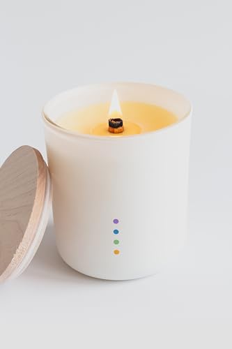 nomz Beeswax Candle - Air-Purifying Honey Aroma, Wood Wick, Non-Toxic, 1 Frosted White Jar