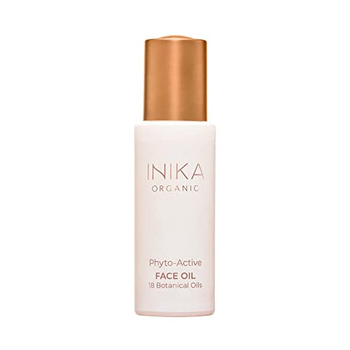 INIKA Organic Phyto-Active Face Oil - 18 Botanical Oils for Hydration & Soft Skin - 30ml