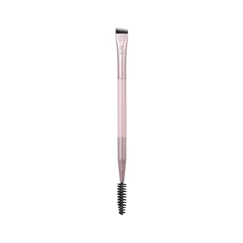 Real Techniques Dual-Ended Brow Brush - Fluff & Shape Brows, Vegan Luxury Applicator - 1 Count