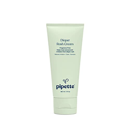 Pipette Diaper Rash Cream - Soothe & Protect with Non-Nano Zinc Oxide, Fragrance-Free - 3 fl oz