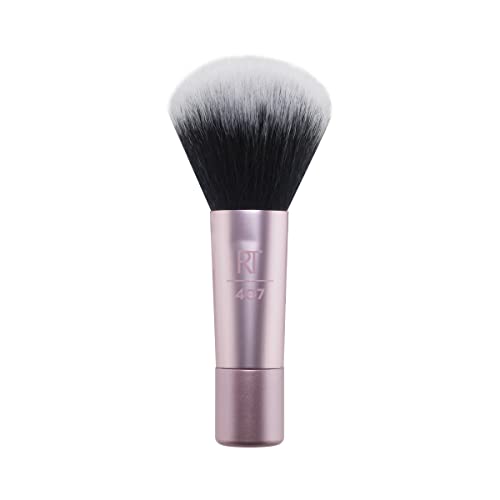 Real Techniques Mini Multitask Makeup Brush - Plush Bristles for Powder & Blush - Vegan, Travel Size