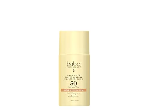 Babo Botanicals Tinted Mineral Sunscreen SPF50 - Zinc Oxide, Passion Fruit Oil, Fragrance Free - 3oz