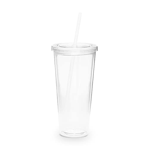 Simply Green Solutions Reusable Cold Drink Tumbler - Double Wall, BPA-Free, 20oz - Clear