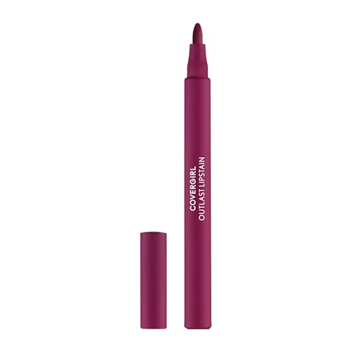 COVERGIRL Lip Stain - Long-Lasting, Vegan Formula, Smooth Application, 60 Plum Berry - 0.06oz