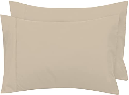 Royale Linens Queen Pillowcase Set - Soft, Breathable, OEKO-TEX Certified - 20" x 30", Sand