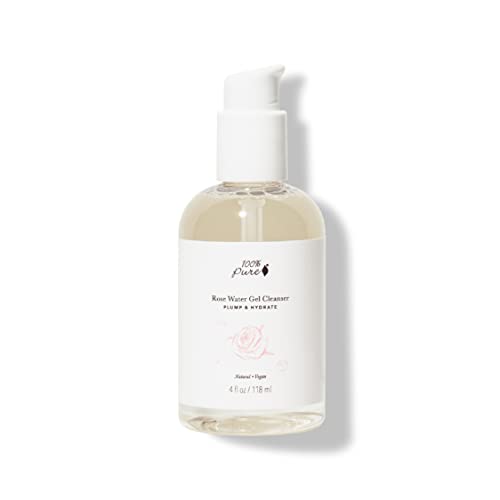 100% PURE Rose Water Gel Cleanser - Hydrating, Soothing Chamomile & Calendula - 4oz
