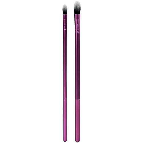 Real Techniques InstaPop Eye Brush Set - Full Coverage, Vegan, Easy to Clean - Purple, 2 Count