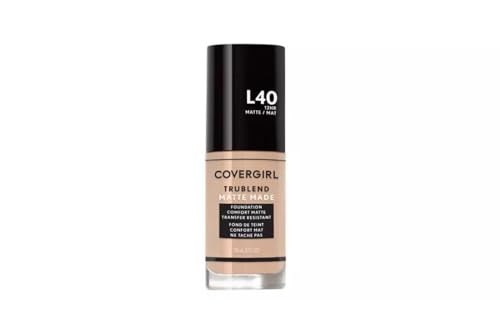 COVERGIRL TruBlend Matte Made Foundation - Smooth Matte Finish, Oil-Absorbing, 40 Shades - 1 Fl Oz