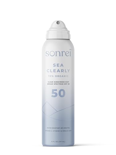 Sonrei Sea Clearly Organic Mist Sunscreen - SPF 50, Broad Spectrum, Water-Resistant - 6 Fl Oz