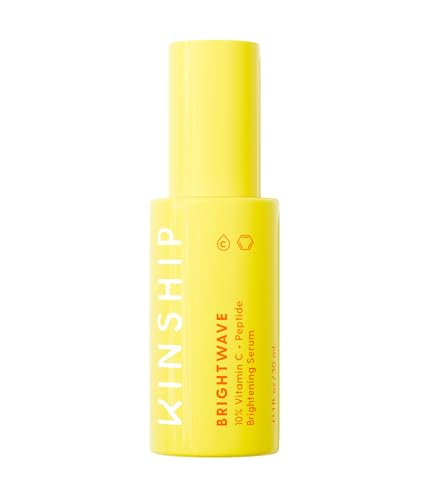 Kinship Brightwave Vitamin C + Peptide Serum - Brightens & Firms Skin, Vegan Collagen - 1 Fl Oz