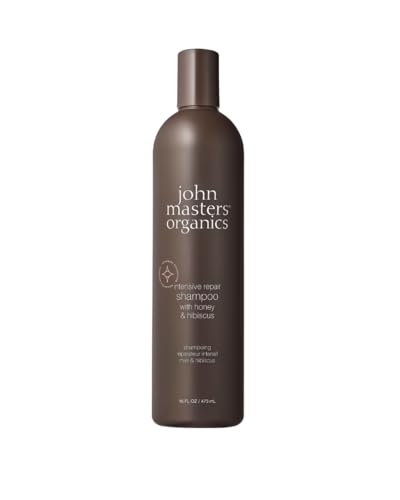 John Masters Organics Shampoo - Strengthens Damaged Hair, Hydrating Honey & Hibiscus - 16oz