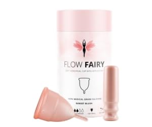 Flow Fairy Menstrual Cup - Easy Insertion, 100% Medical Grade Silicone, Leak-Free - Small