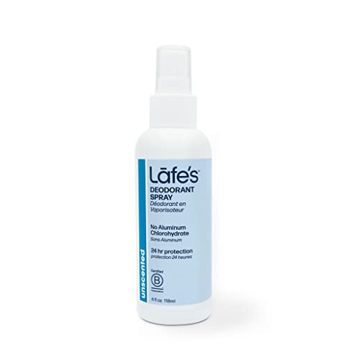 Lafe's Natural Deodorant Spray - 24-Hour Protection, Paraben & Baking Soda Free - 4oz Unscented