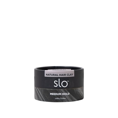 Slo Natural Hair Clay - All Natural, Vegan, Cruelty-Free, Medium Hold - 2.29oz