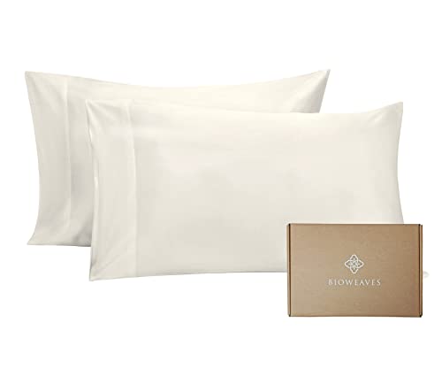 BIOWEAVES Organic Cotton Pillow Cases - Soft, GOTS Certified, Allergy-Resistant - Set of 2