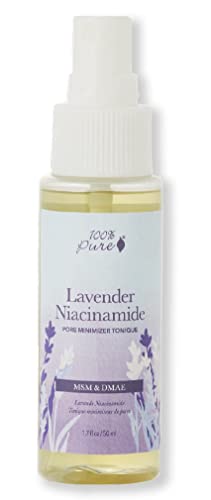 100% PURE Lavender Niacinamide Toner - Minimizes Pores, Balances with Witch Hazel - 1.7 fl oz