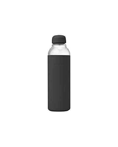 W&P Porter Glass Water Bottle - Healthy Hydration, BPA-Free, Portable, 20oz - Charcoal