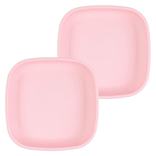 Re-Play 7" Toddler Plates - Durable, Stackable, Made from Recycled Materials - Set of 2, Ice Pink