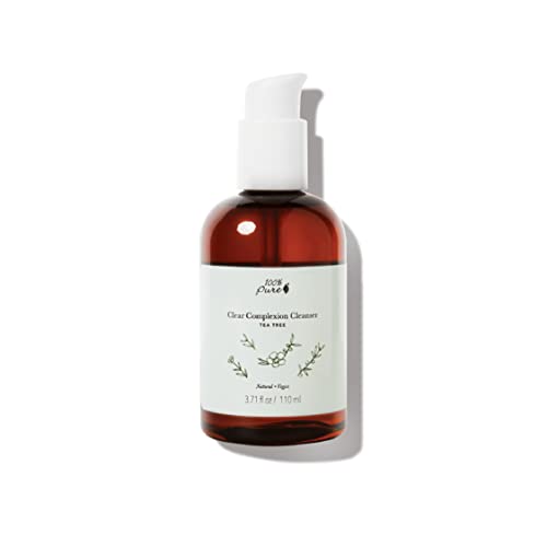 100% PURE Tea Tree Face Wash - Natural Acne Treatment, Vegan & Hydrating - 3.71oz
