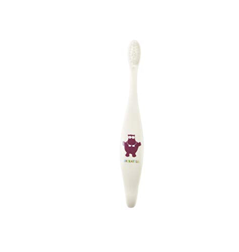 Jack N' Jill Bio Toothbrush - Extra Soft for Kids, Biodegradable Handle, HIPPO - Comfort Fit