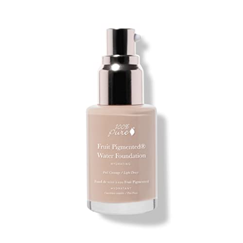 100% PURE Water Foundation - Full Coverage, Hydrating, Fruit Pigment, Peach Undertones - 1 Fl Oz