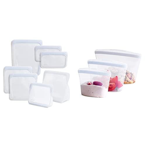 Stasher Silicone Storage Bag & Bowl Bundle - Healthy, Reusable, BPA-Free - 10 Pieces Total