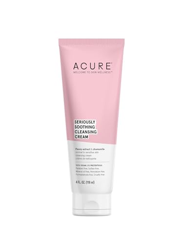 ACURE Face Wash & Cleanser - Hydrates & Soothes Sensitive Skin, Peony & Chamomile - 4 Fl Oz