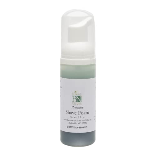 Bee Naturals Shave Foam - Rich, Soothing Honey & Aloe Formula, Clean Mossy Scent - 2oz