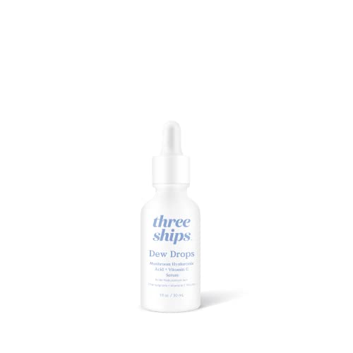 Three Ships Dew Drops Face Serum - Brightens, Hydrates with Vitamin C & Hyaluronic Acid - 1 Fl Oz