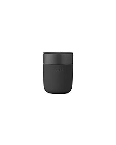 W&P Porter Travel Coffee Mug - Durable Ceramic, BPA-Free Lid, Portable - 12oz Charcoal