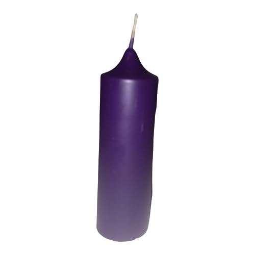 Purple Pure Natural Beeswax Candle - Clean Burning, Handmade with Organic Cotton Wick - 5" x 1.5"