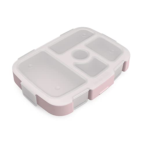 Bentgo Kids Tray - 5-Compartment Meal Prep, BPA-Free, Transparent Cover - Petal Pink