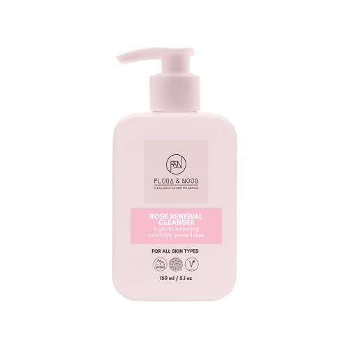 Flora & Noor Rose Renewal Cleanser - Hydrating Anti-Aging Face Wash for All Skin Types - 4 Oz