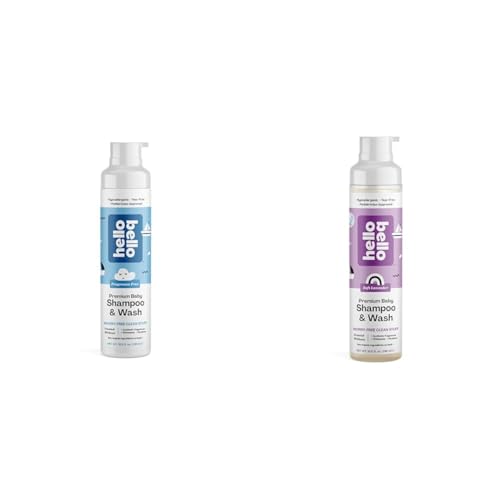 Hello Bello Kids Shampoo & Body Wash - Gentle, Hypoallergenic, Lavender & Fragrance-Free - 2-Pack