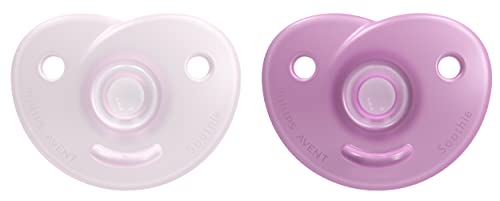 Philips AVENT Heart Pacifier - Soothes Babies 0-3m, BPA-Free Silicone, 2-Pack, Pink - SCF099/12