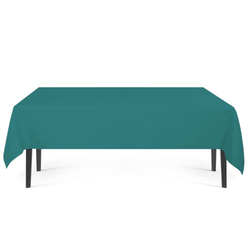 Cotton Clinic Rectangle Tablecloth - 100% Pure Cotton, Heavy-Duty, Washable - 60x84 Inch, Teal