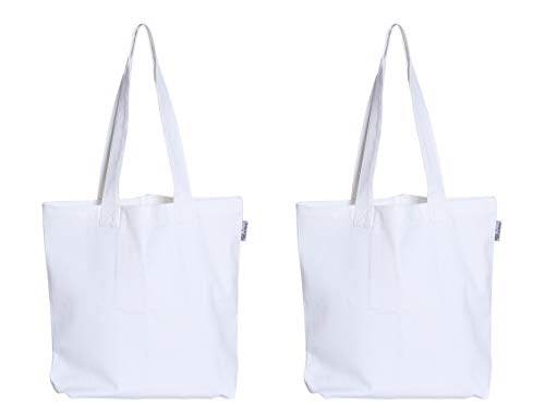 ACCENTHOME Cotton Tote Bags - Durable, Customizable for Events & Daily Use - Set of 2