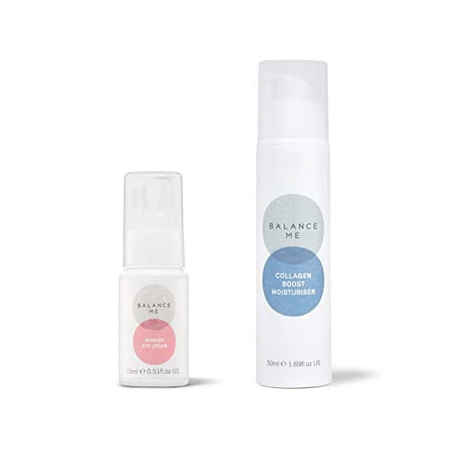 Balance Me Moisturizer Duo - Reduces Puffiness, Hydrates Skin, Vegan - Eye Cream & Collagen Boost